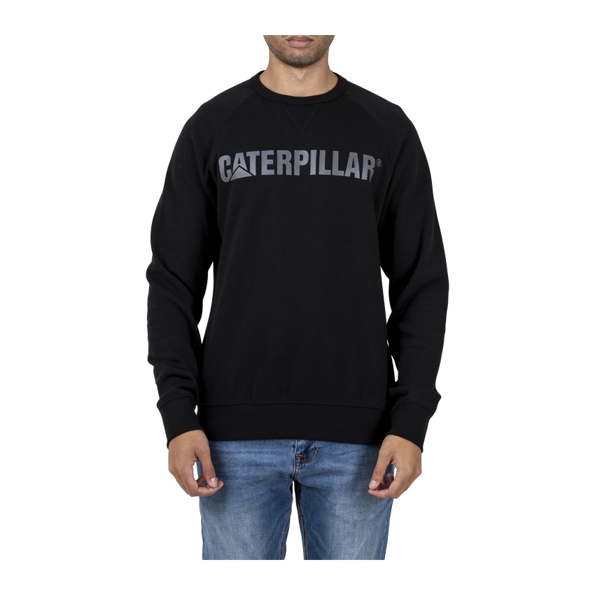 Caterpillar Foundation Crewneck Philippines - Mens Sweatshirts - Black 42836FXTH